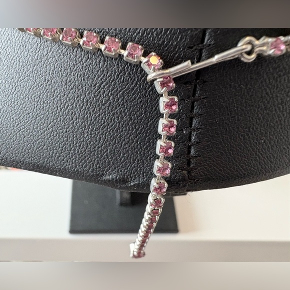 Vintage 50s Elegant Pink Crystal Necklace. - Picture 5 of 6